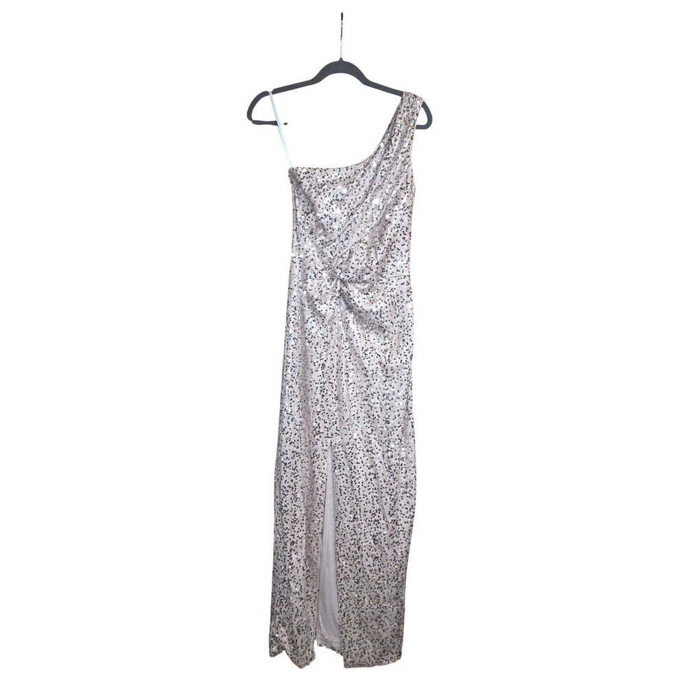 As U Wish One Shoulder Sequin Maxi Gown Small Rose Gold Formal Prom Dress - Picture 9 of 9